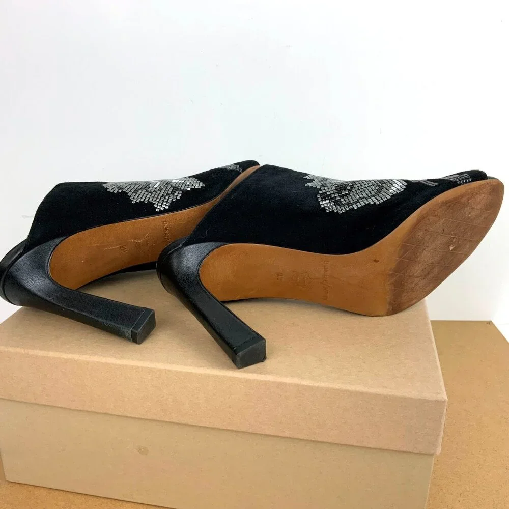 Donald J Pliner Elora Suede Brocade Mule in Black Sz 9M - Picture 10 of 16